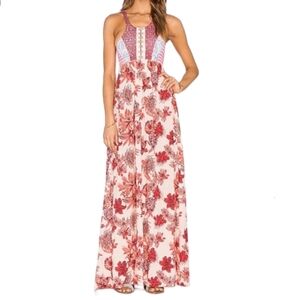 Maaji Forever Red Floral Cross Back Maxi Dress